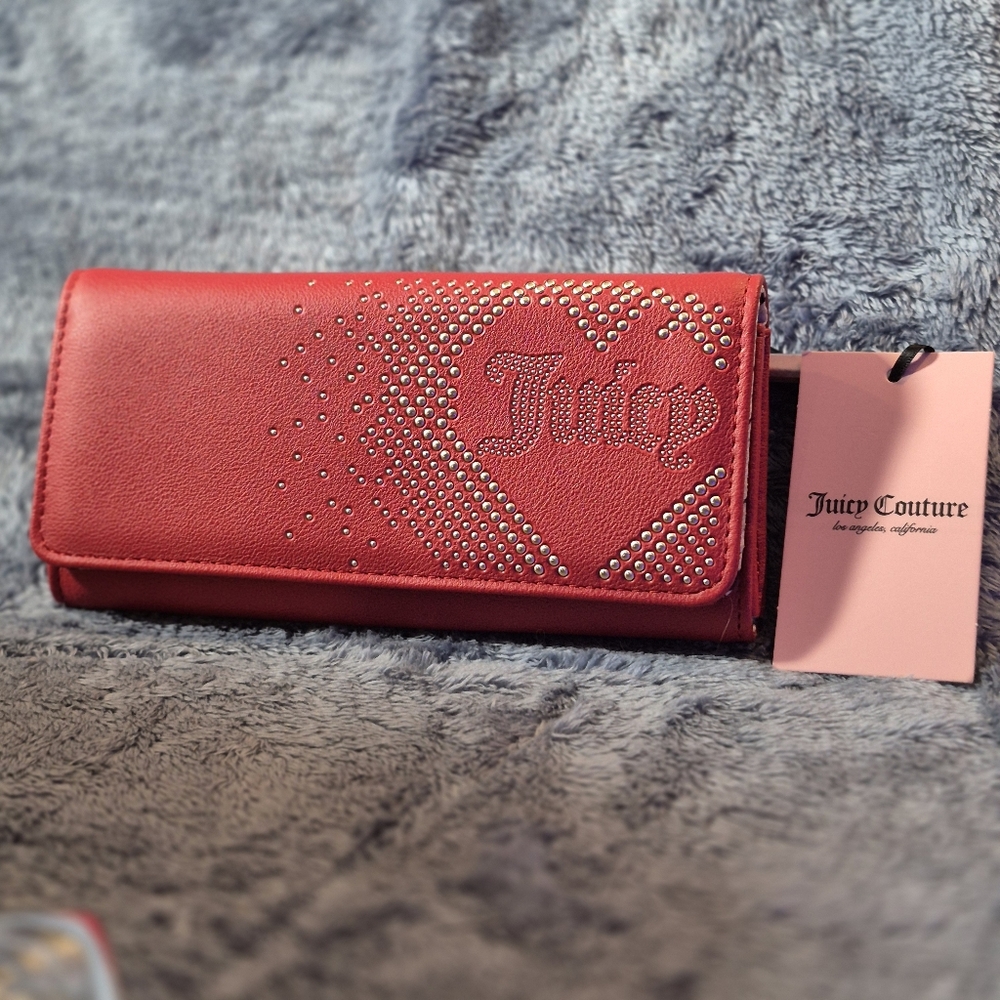 NWT Juicy Couture "Cool Red" Women's Lovely Day Flap Clutch